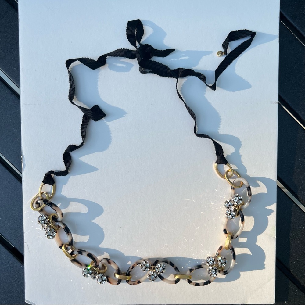 J. Crew Ribbon Tortoise Statement Necklace
